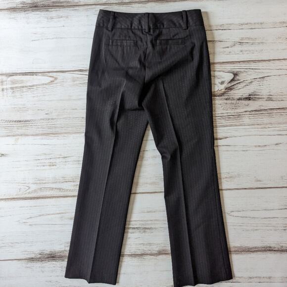 Banana Republic Factory Black Pinstripe High Waist Trouser Pants sz 2 - Picture 2 of 6